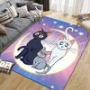 Sailor Moon Luna&Cat Family Area Rug, Sailor Moon Fan Soft Carpet, Perfect Gift.chl