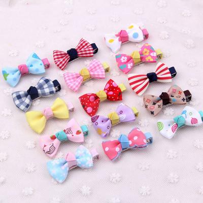 2pc Baby Fabric Bow Flower Print Bendie Clip Sleepies//Snap Clip Light Colour