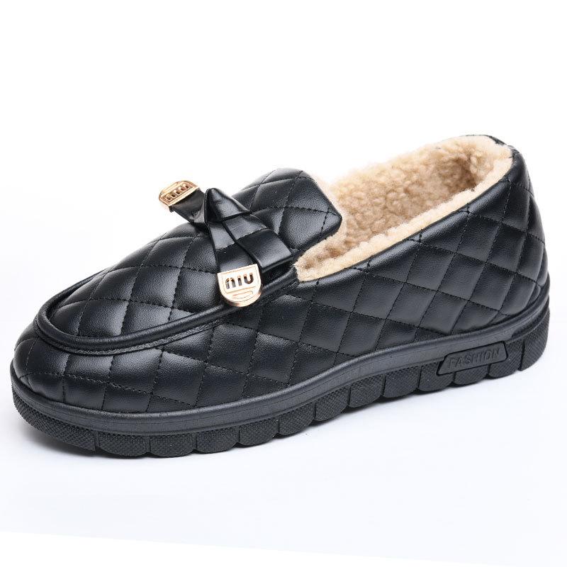 

2024 зима нові лофери на товстій підошві, потовщені, теплі, модні, пухнасті, Time плоскі снігоходи, жіноче взуття 41 чорний