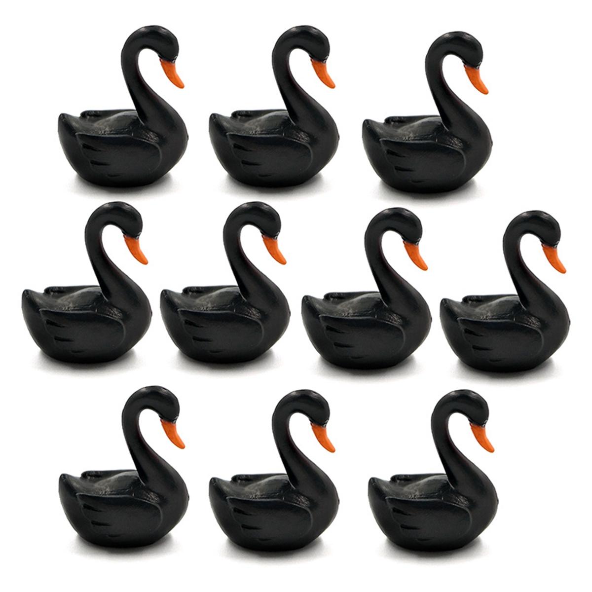 

Garden Mini Animals Statue Love Ducks Figurine Lover Birds Ornaments Black White Swan Miniature