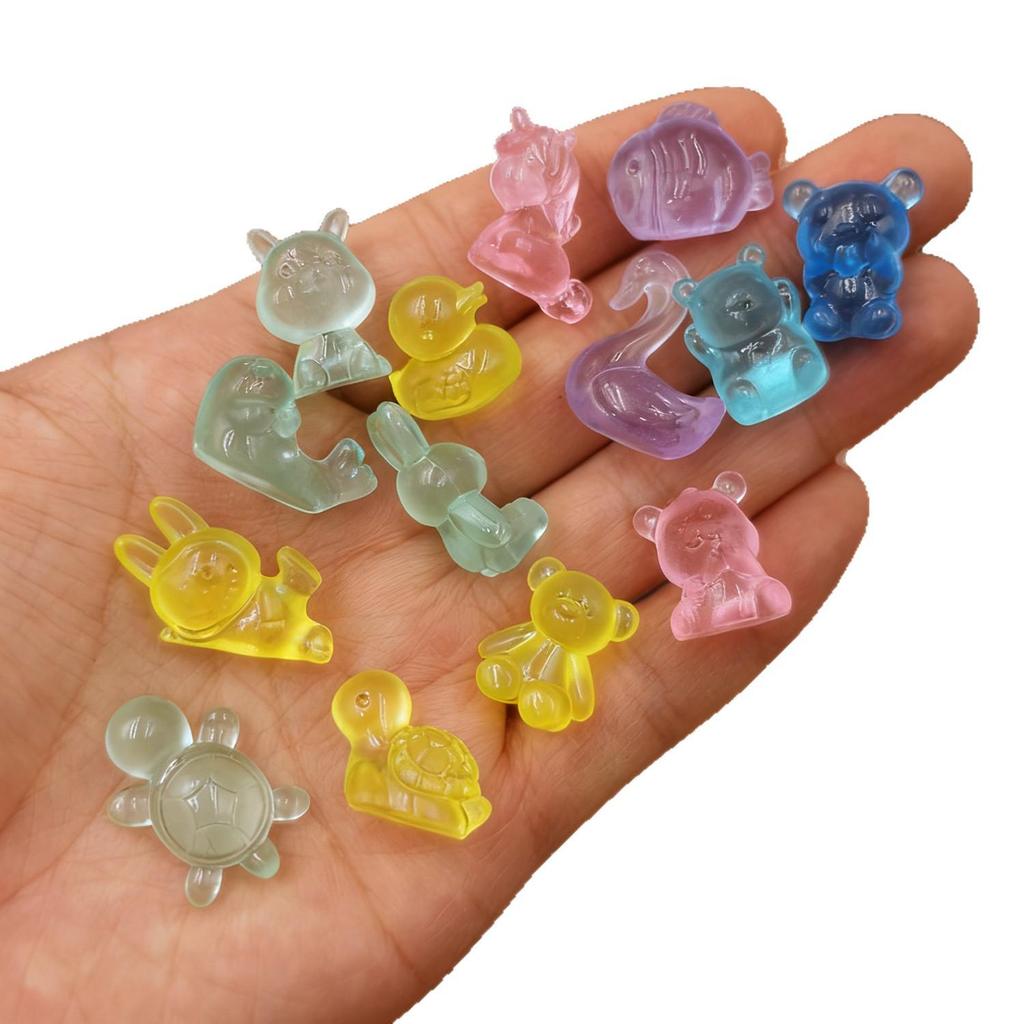 Leuchtende Niedliche Tier-Mini-Ornamente: Schildkröte, Bär, Hase - Handgefertigter leuchtender Schmuck