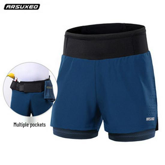 Men's Quick-Dry Breathable Cycling Underwear with Sponge Pad and Mesh Splicing