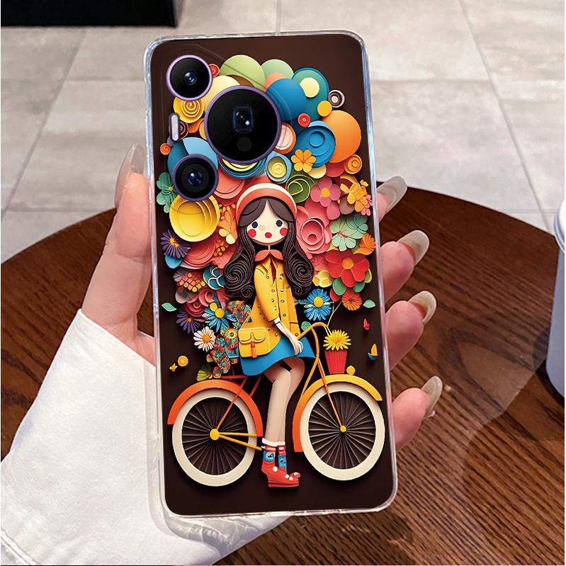 Back Cover For Huawei Pura70 Pura 70 Pro Plus Case Luxury Cute Love Rabbit Funny Pattern Clear Soft Slim TPU Silicone Phone Case