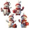 Snowman Christmas Tree Pendant Cartoon Snowman Pendants with Lanyard Mini Christmas Decor Decorative for Window Fireplace