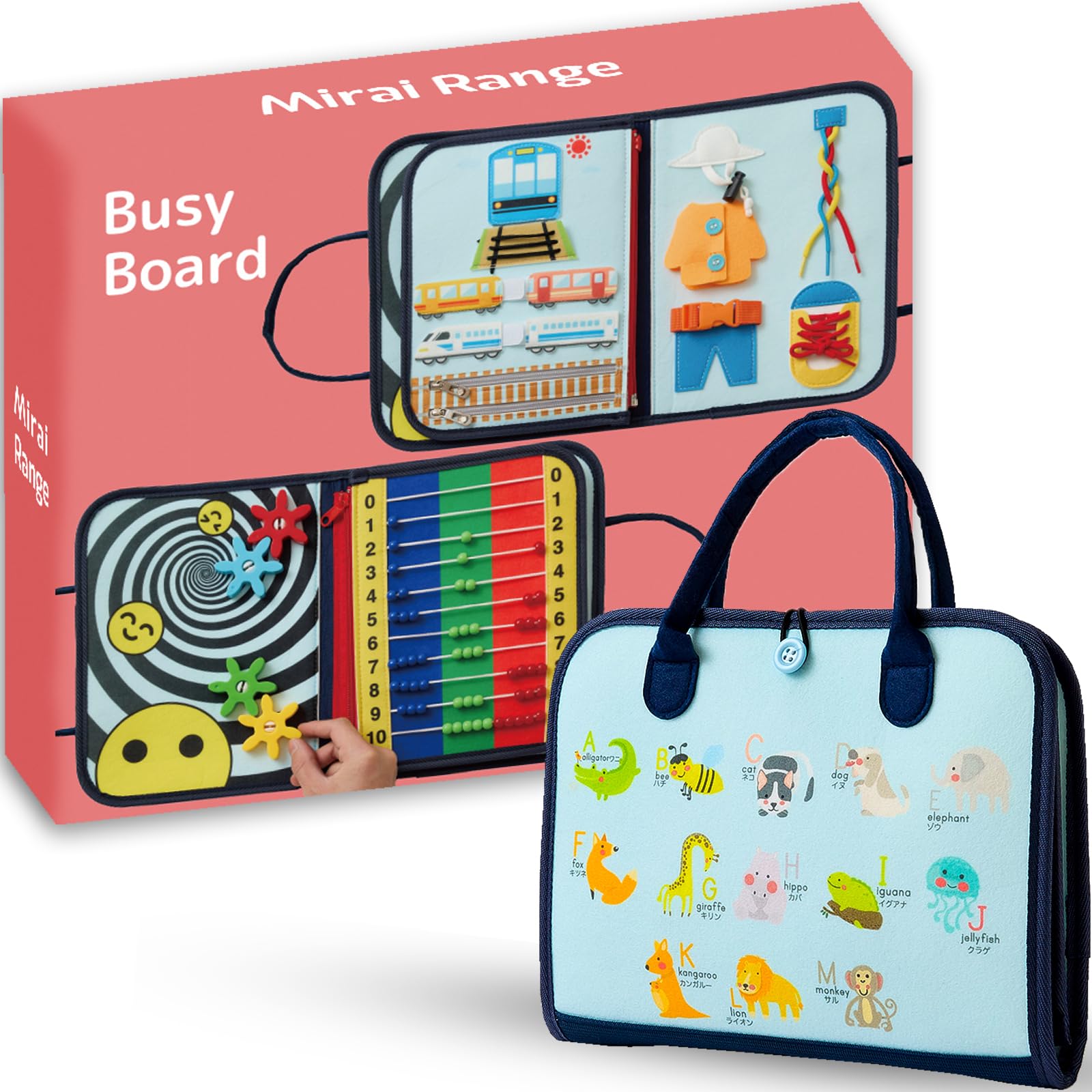 

Mirai Range Busy Board, Montessori Educational Toy, Food Sanitation Law Compliant, English, Numbers, Toy