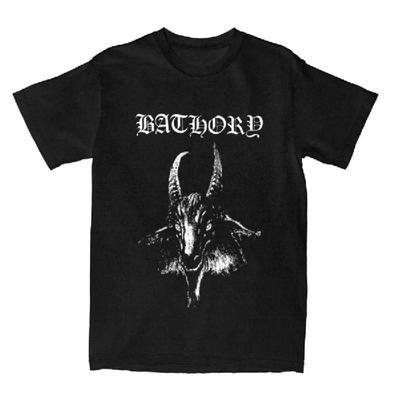 Men Women Bathory Black Metal T Shirt Summer Vintage Pure Cotton O-Neck Short Sleeve Streetwear Large Size T Shirt