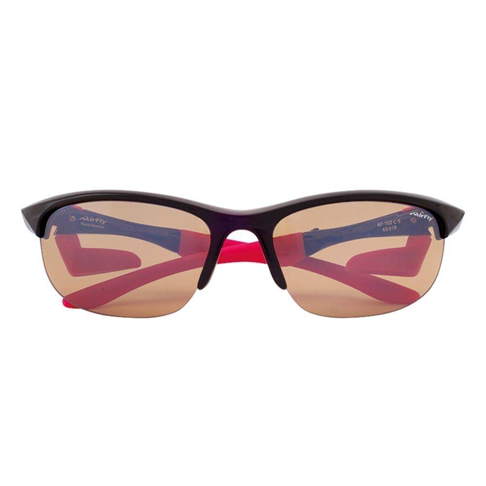 AirFly Sportowe Okulary Przeciwsłoneczne Bez Nosków AirFly Owalne Soczewki Brązowe C5 Czarne/Jasne AF-102