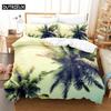 3D Digital Printing Fashion Design Coconut Tre & Mangrove Beding Set, Quen Sized Dimensions Soft with Soft Fabric Duvet Cover Set