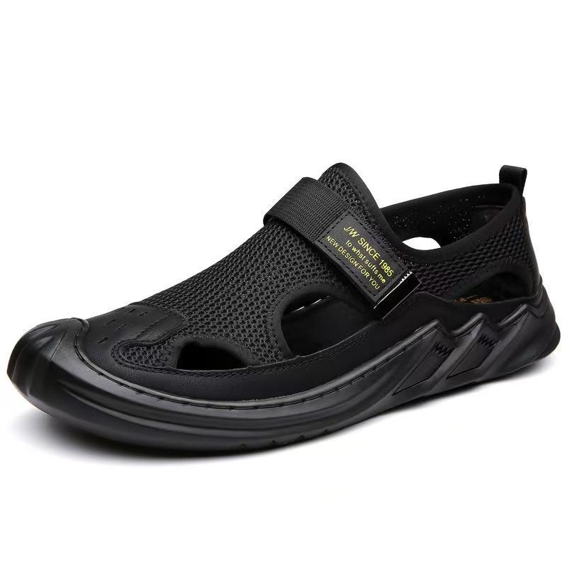 Breathable Sport Mesh Skate Shoes: Men's Soft Leather, Versatile Youth Fashion, Comfortable Non-slip Sandals