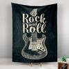 Tapestry Rock And Roll Electric Guitar Vintage Lettering Dark Music Wall Hanging for Guitarist Studio Bedroom Wall Decor