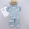 Summer Children Baby Boys Girls Pineapple Print Sleepwear Set Short Sleeve Blouse Tops Sleep Pants