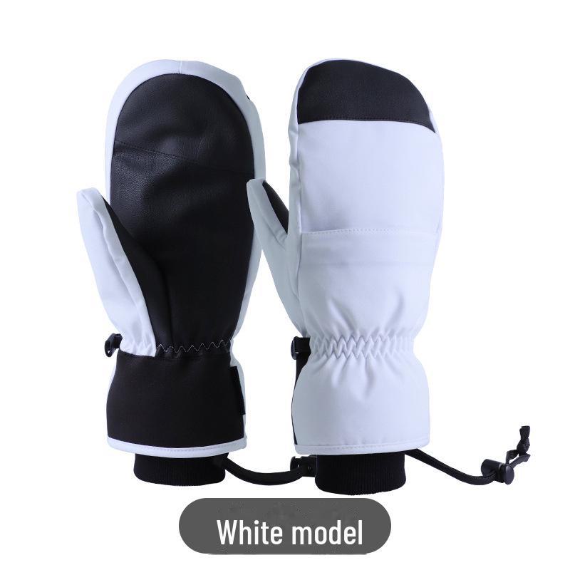 Mănuși de schi de iarnă impermeabile, rezistente la uzură – Calde, rezistente la frig cu design cu cinci degete și căptușeală