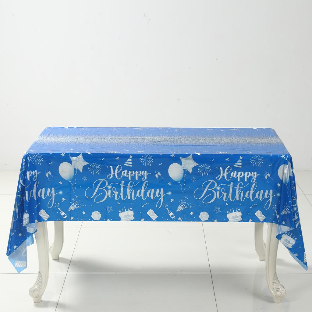 Happy Birthday Printed Waterproof Tablecloth Birthday Table Cloth for Baby Shower Birthday Events Party Decor Home Dining Table