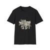 Rhino Floral Watercolor Boho Black Tee Nature Tropical Graphic T-Shirt