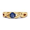 Blue Sapphire Infinity Knot Solitaire Ring - 925 Sterling Silver Gold Vermeil