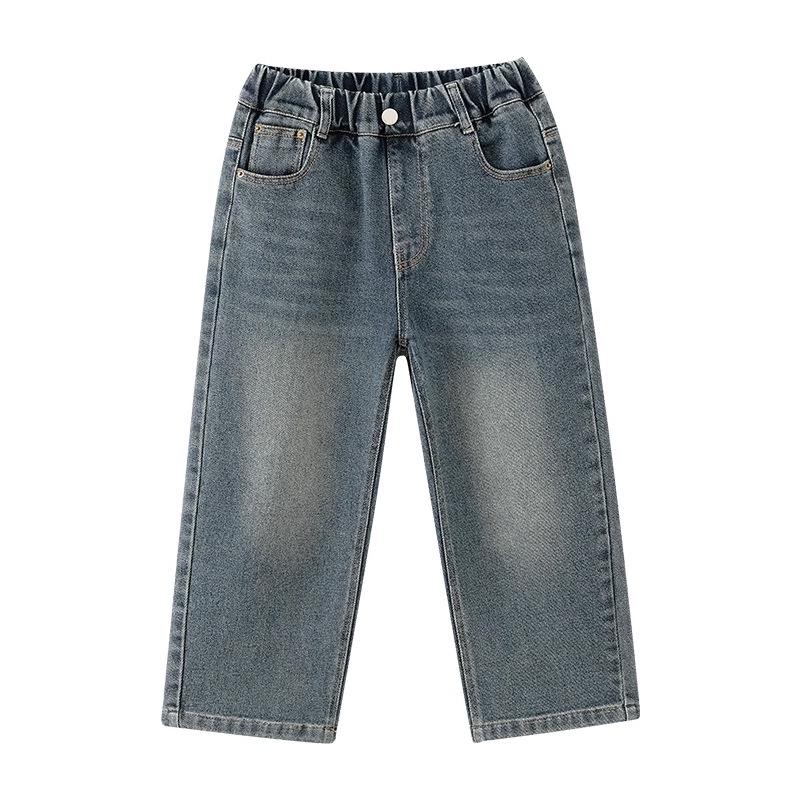 Guttejeans med vide ben 2025 - Vår- og høststil, kjekke sportsbukser for store gutter
