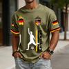 Unisex Germany Themed Print Short Sleeve Casual Sports Top Crewneck Loose Fit Lightweight Comfortable Shirt for Adults