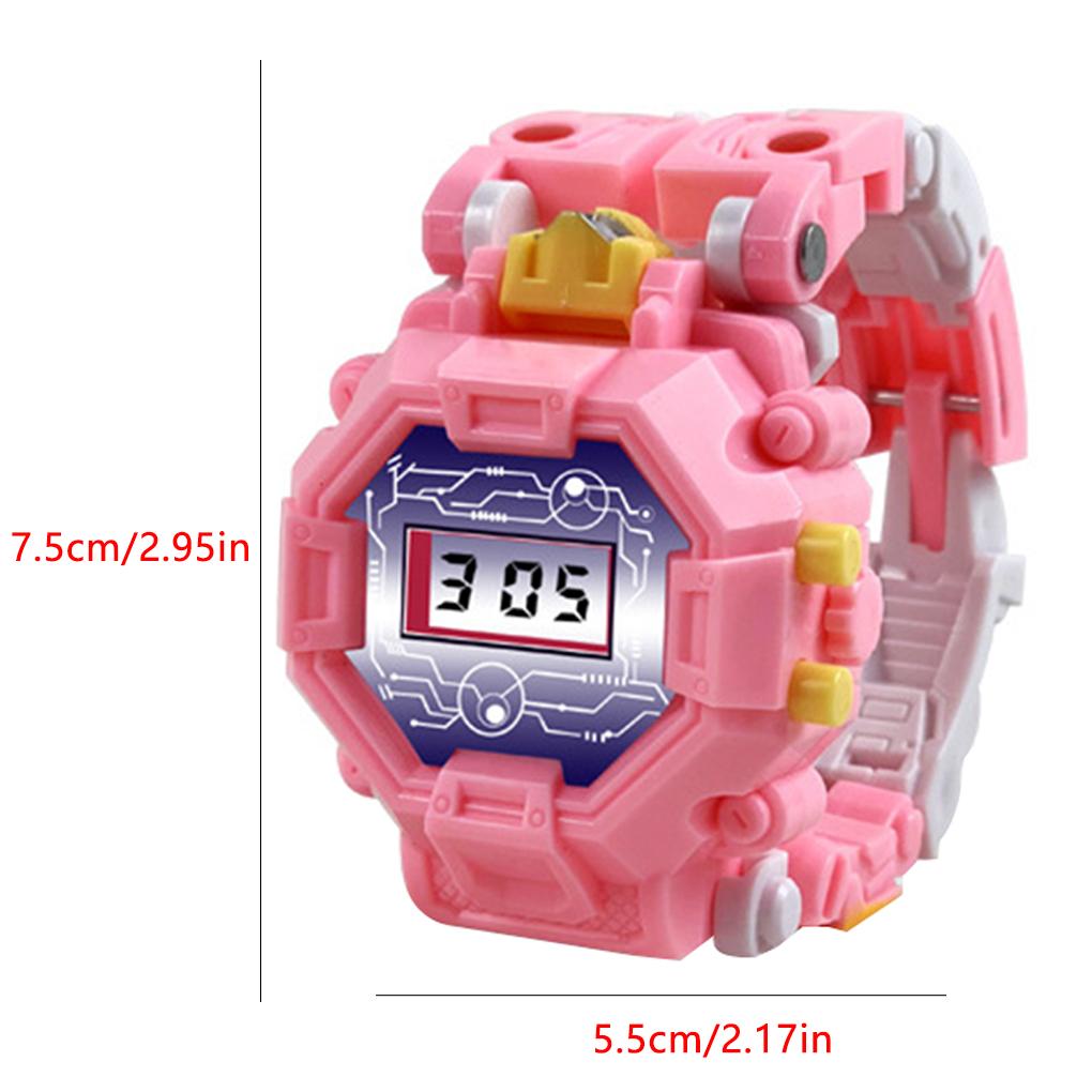 2 In 1 Robot Transformation Wristwatch Toy Boy Children Electronic Robot Sport Watch Birthday Xmas Gift