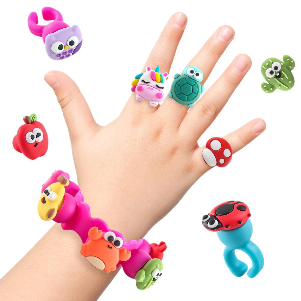 Kids DIY Silicone Bracelet Ring Kit Cartoon Animal Creative Educational Toy Gift for Toddlers