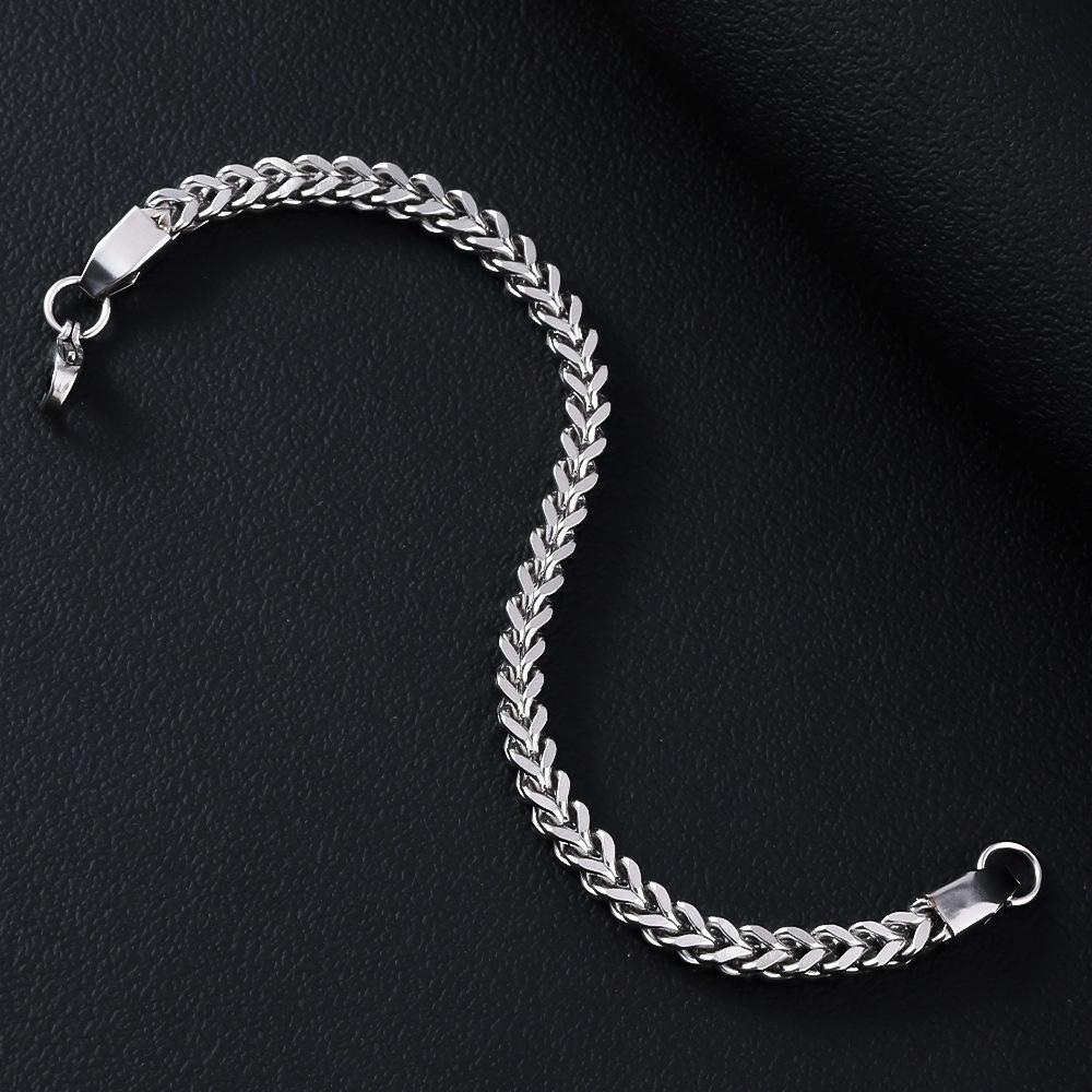 Hip Hop Silver Color Stainless Steel Men Bracelet Retro Metal Braid Thick Chain Bracelet Fashion Women Jewelry Accessories