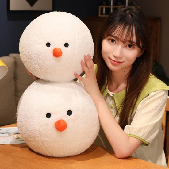 Christmas Plush Plushie Christmas Cute Cartoon Snowball Doll Doll Plush Pillow Ornament Soft Stuffed Doll Toy Pillow