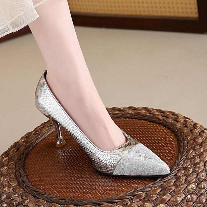 2026 Women Pumps Genuine Leather Pointy Toe Thin High Heels Dress Party Prom Basic Shoes Woman