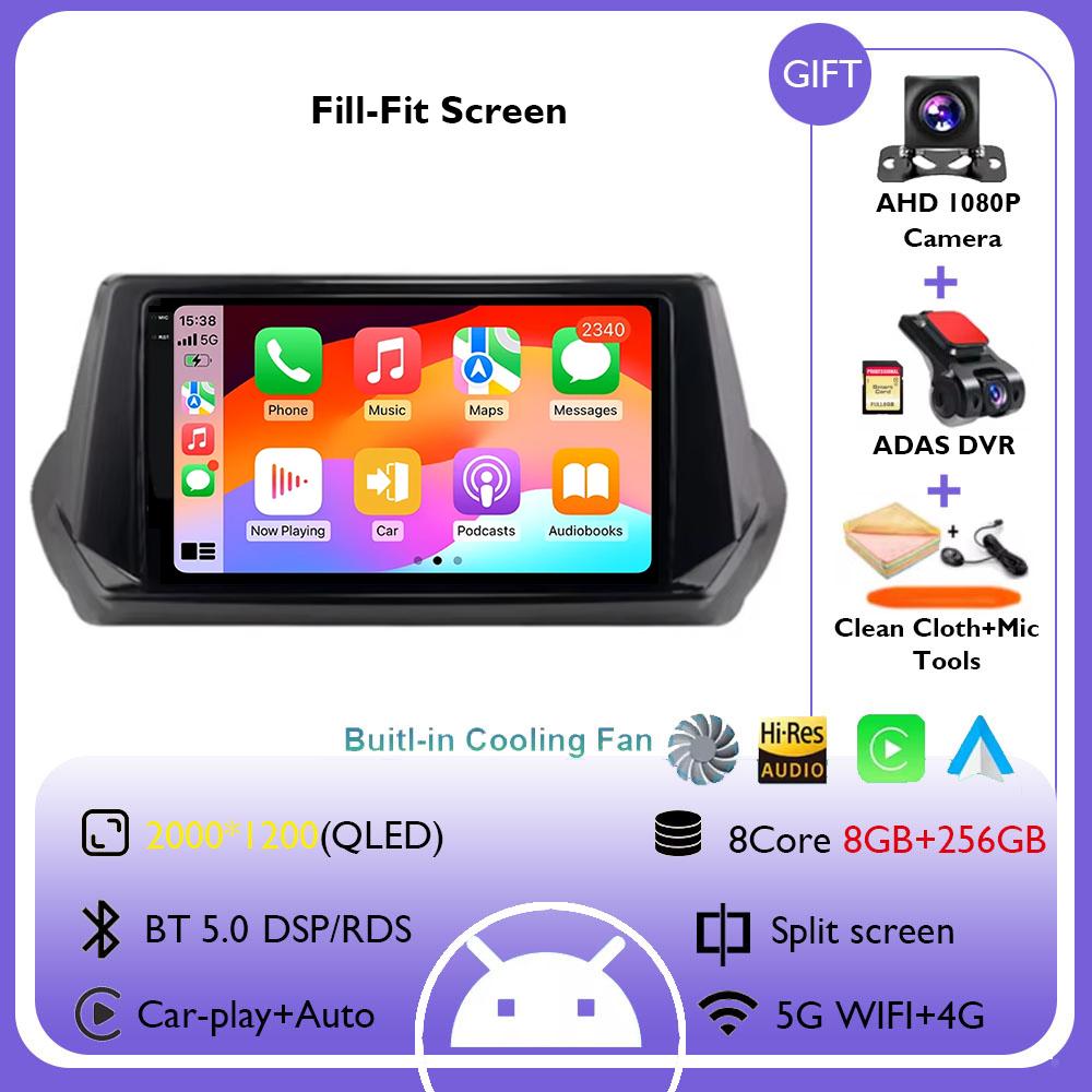 9Inch Android 14 Wireless Carplay Auto For Peugeot 2008 208 2019 2020 2021 2022 Car Radio Multimedia Video Player Navigation GPS