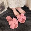 Lovely Fashion Slippers Female Slides Daily Flat Low Heels Shoes Woman Solid Heart Shaped Butterfly knot Winter Shoes Plus Size