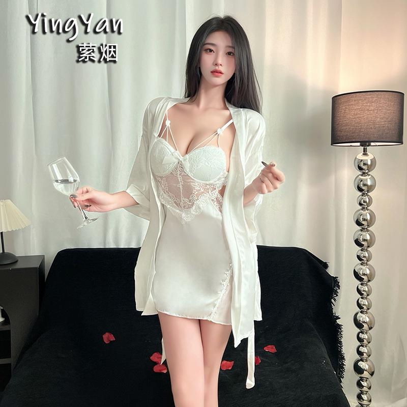 Sex Underwear Sexy Belt Chest Pad Suspender Lace Hollow Back Nightgown Two-piece Set