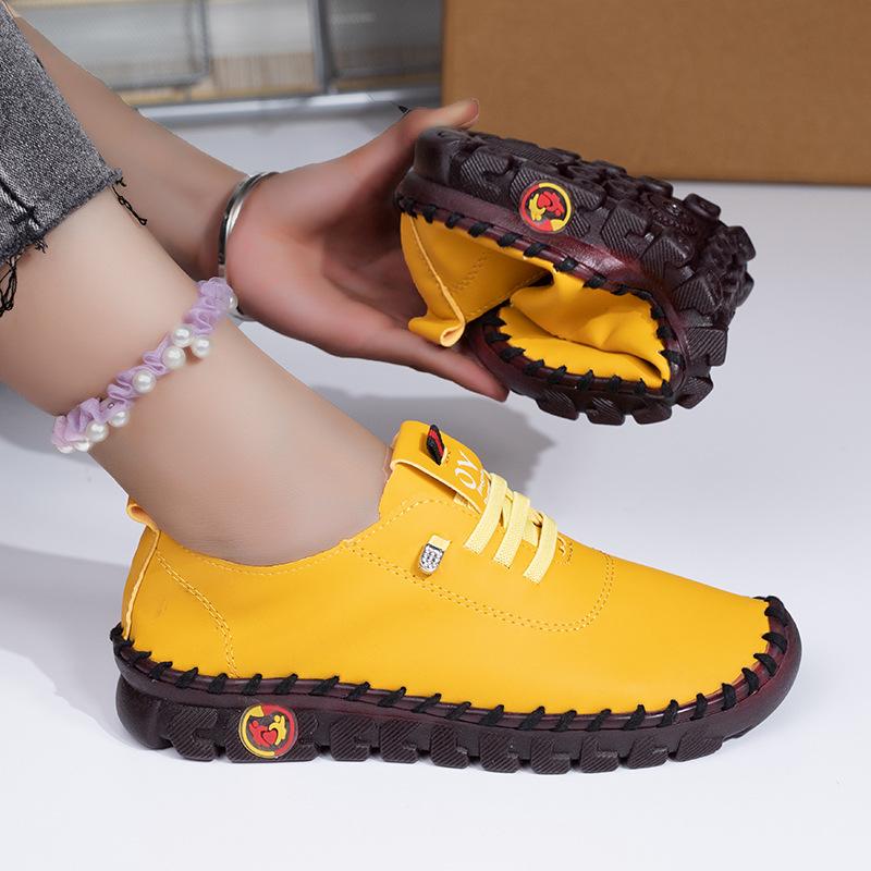 Sneaker für Damen Weicher Komfort Flache Loafer Schuhe Slipper Neue Mode Outdoor Rutschfest Lässige Lederschuhe Zapatillas Mujer