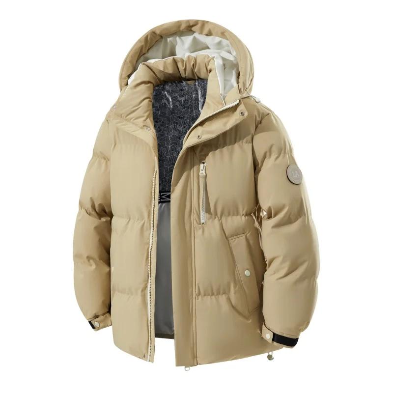 High Quality New Hooded Puffer Jacket Men Trend Solid Color Short Winter Padded Jackets Windproof Coat Thickened Warm Parkas Men