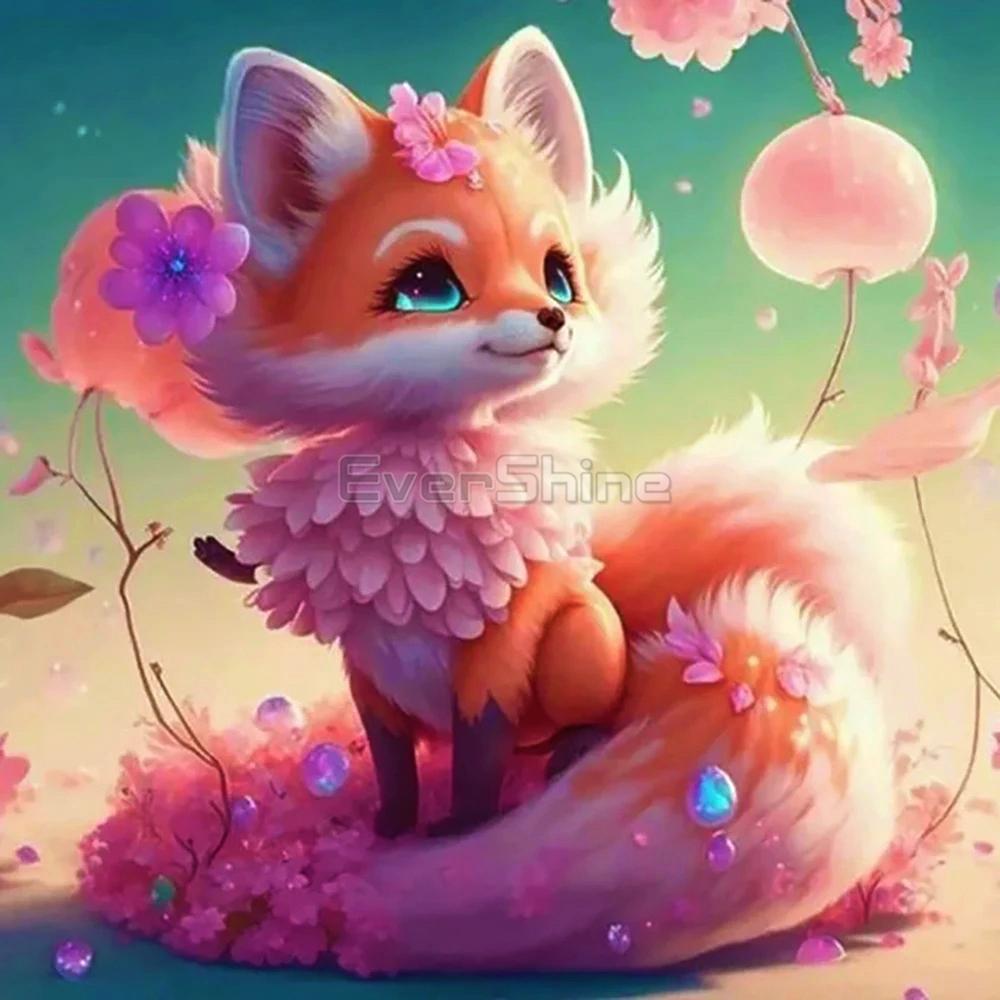 EverShine 5D DIY Diamond Painting Tiger Cat Rhinestone Pictures Mosaic Animal Cross Stitch Kit Embroidery Cartoon Wall Stickers