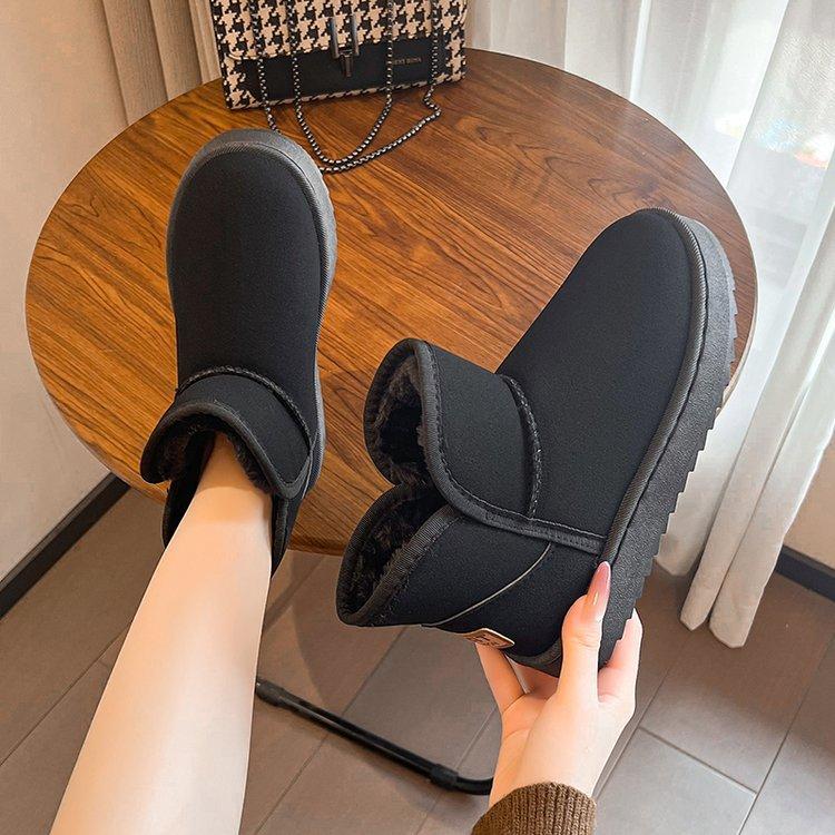 Women's Large Size Soft Sole Winter Warm Fur Snow Boots Padded Lined Ankle Boots Anti-slip Hiking Casual Sports Cotton Boots