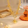 Stainless Steel Necklace, European and American Fashion Octagram Gold Necklace Women, Light Luxury Niche High-end Long Necklace