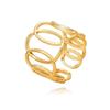 Gold Vacuum-Plated Geometric Stainless Steel Ring for Women - Titanium Colorfast Jewelry