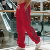 Autumn and Winter Men's Casual Pants High Street Heavyweight Loose Simple Splicing Casual Sports Button Sweatpants Men