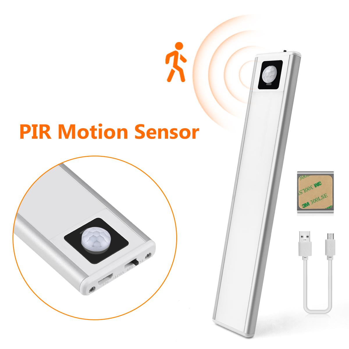 

Ultra-thin USB LED Cabinet Light Hand Sweep / PIR Motion Sensor LED Rechargeable Aluminum kitchen Lamp Portable Night Lighting Warm White&20CM