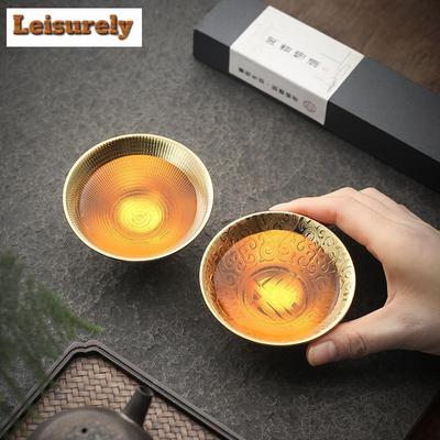 Multicolor Gilding Tea Cup Ceramic Teacup Chinese Style Retro Handmade Golden Tea Cup Vintage Tea Set Home Tea Bowl Master Cup