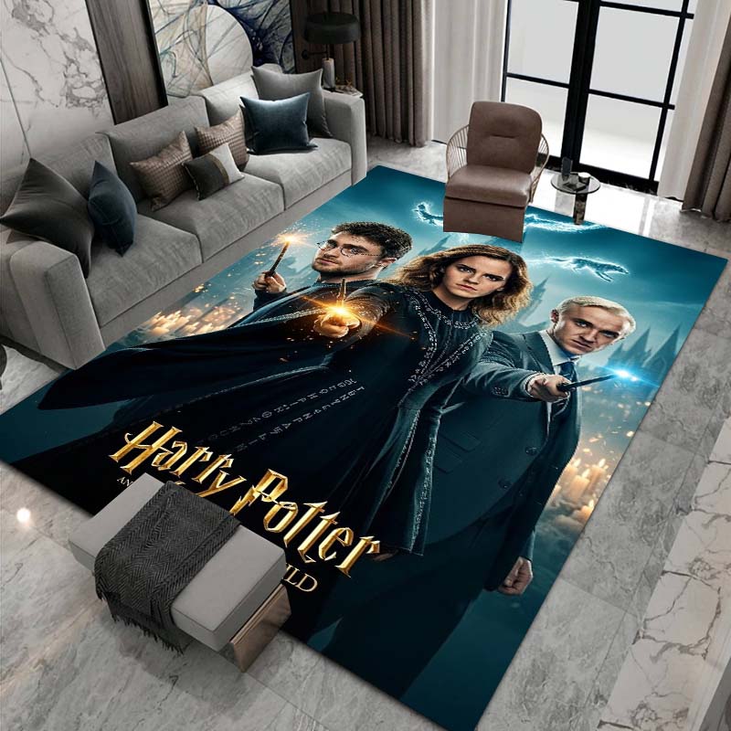 3D Printed Harry Potter Classic Fantasy Adventure Movie Theme Rug, Bedroom Living Room Play Mat