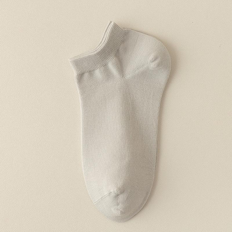 Women's Breathable Summer Boat Socks - Lightweight, Sweat-Absorbent, Deodorant Solid Color Short Socks for Sports