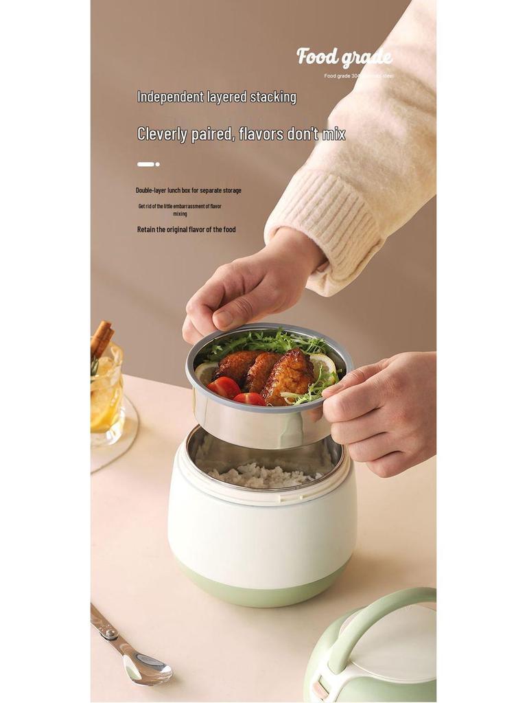 304 Roestvrij Staal Geïsoleerde Dubbelwandige Bento Lunchbox voor Kantoorpersoneel