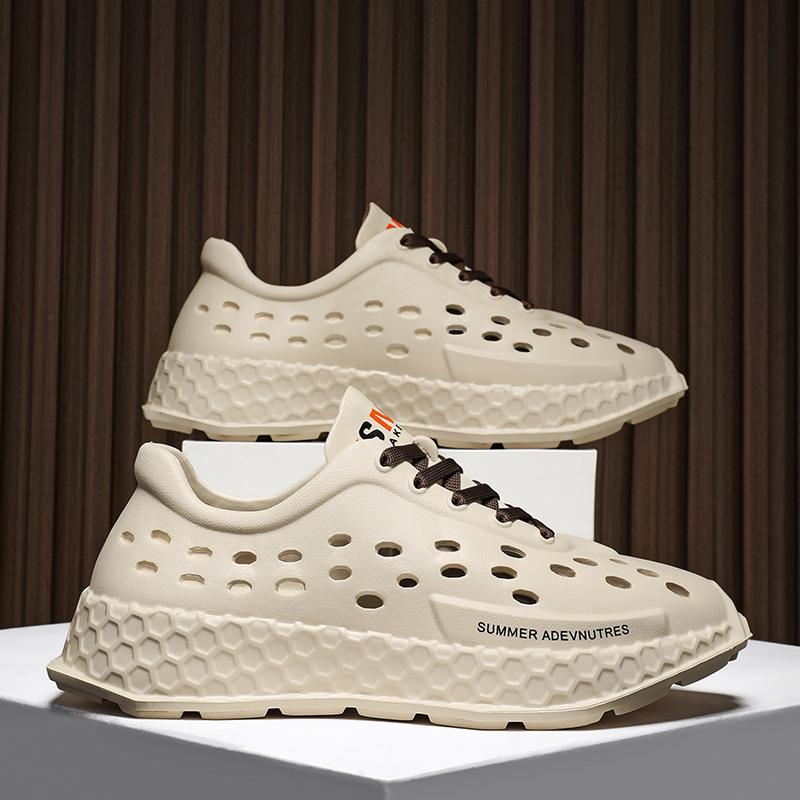 

Модні дизайнерські чоловічі сандалі, дихаючі повсякденні туфлі для чоловіків, нековзкі пляжні сандалі на відкритому повітрі, нові чоловічі сандалі на платформі 2024 року 45 бежевий