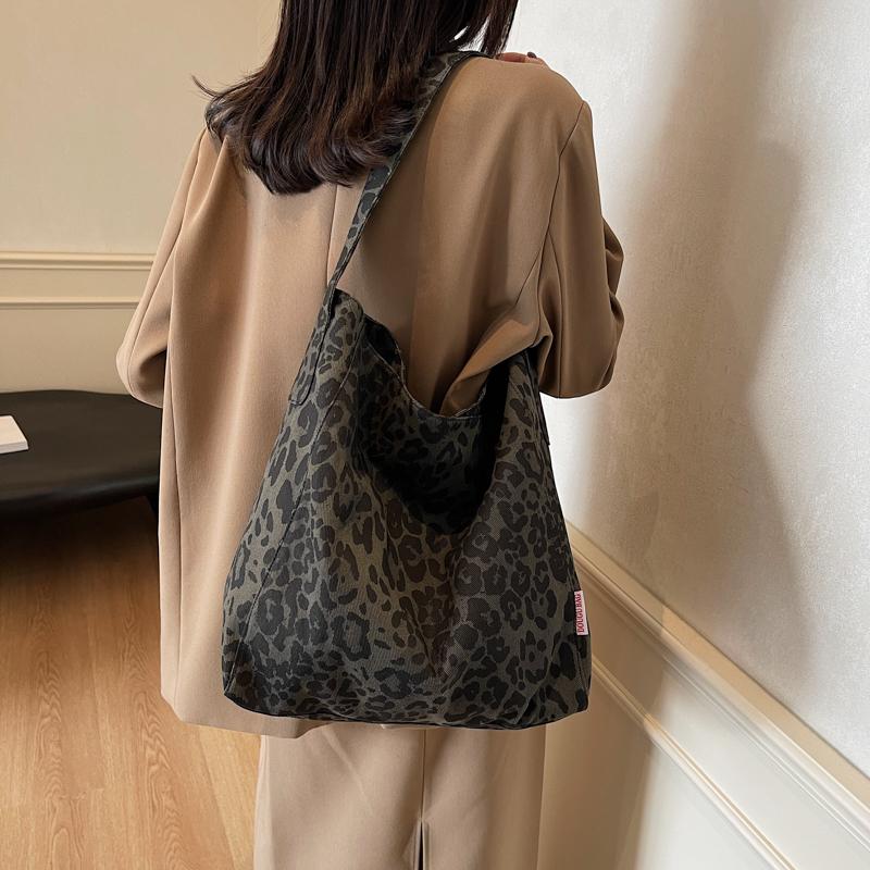 Large Capacity Leopard Print Bag Shopping Bag Women's Shoulder Bag Tote Bag