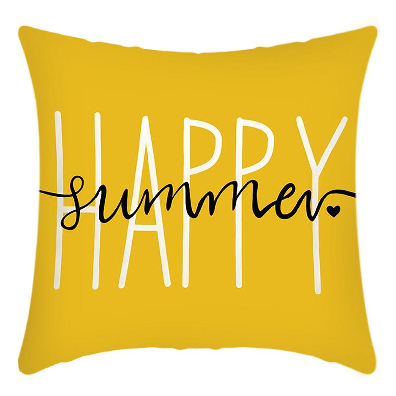 New Pillowcase Green Plant Letter Print Pillowcase Sunflower Print Pillowcase Home Sofa