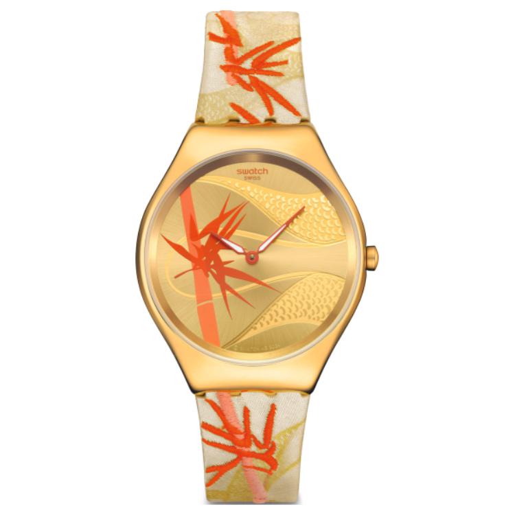 SWATCH Unisex Watch SYXZ105 Gold Dial
