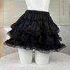 Sweet White Puffy Lace Ballet Skirt - Petite, High Waist, Elastic Waistband