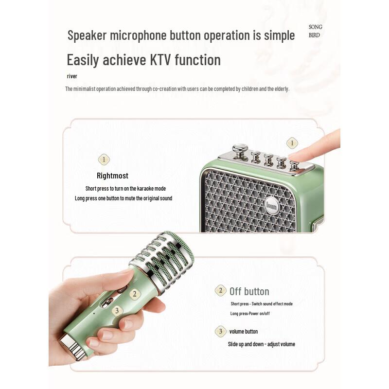 Divoom S-SongBird Portable KTV Bluetooth Speaker with Dual Microphones