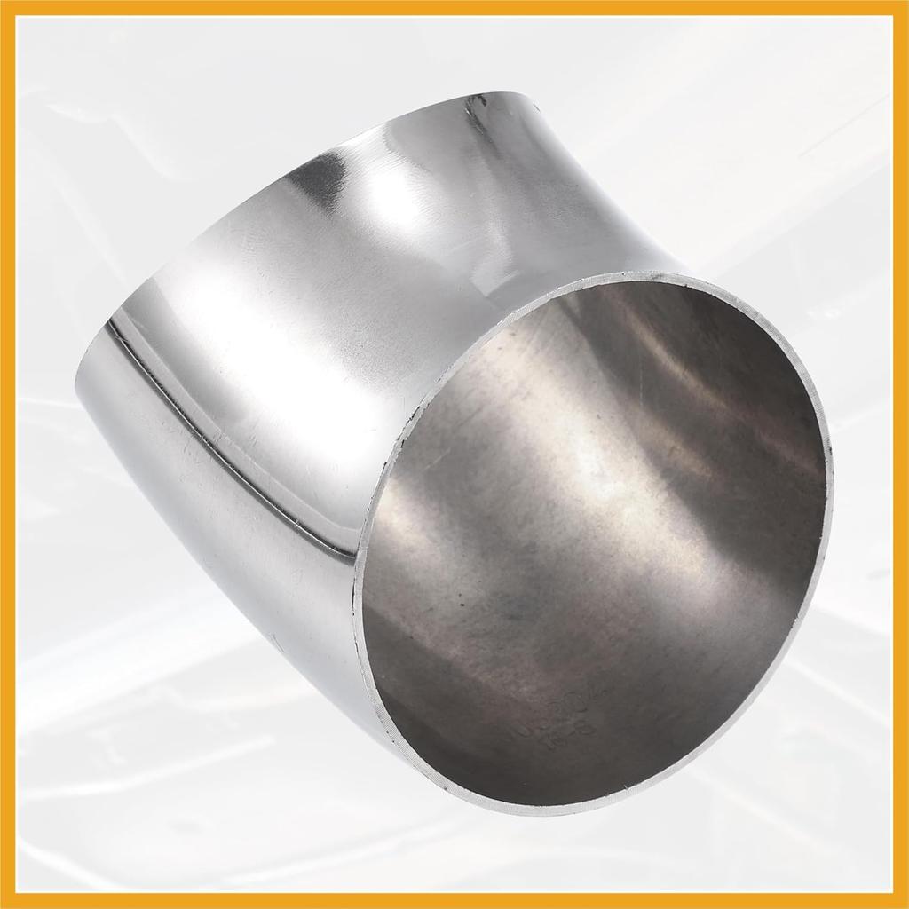 2pcs OD 3 Inch 45 Degree SS304 Stainless Steel Bend Tube Exhaust Elbow Pipe for Car Modified Exhaust System 3" Piping Silver Tone Replacement