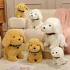 Süßer flauschiger weißer Pudel Plüschtier Puppe Weiches Kuscheltier Welpe Plüschtier Baby Beruhigungs-Schlafkissen für Mädchen Geschenke Dekoration