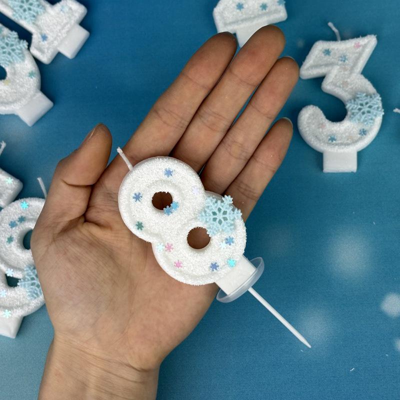 Xiyin Digital Birthday Candles for DIY Ice and Snow Theme Cake Decorations